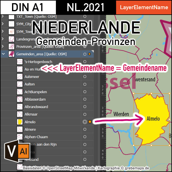 Niederlande Vektorkarte Provinzen Gemeinden Autobahnen (2021), Karte Niederlande Gemeinden, Vektorkarte Niederlande Gemeinden, Karte Holland, Vektorkarte Holland, Landkarte Niederlande, Landkarte Holland, Karte Niederlande AI, Karte Niederlande für Illustrator, Vektorkarte Holland für Illustrator, download, editierbar, ebenen-separiert
