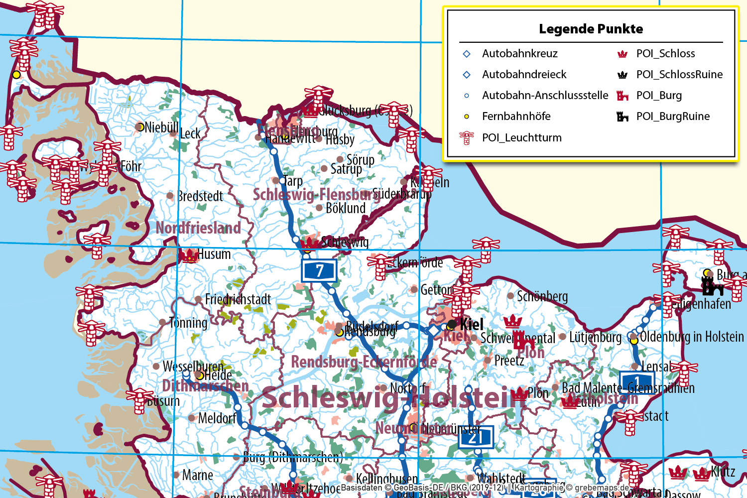 Deutschland Basiskarte Vektorkarte Bundesländer Regierungsbezirke Landkreise Autobahnen, Vektorkarte Deutschland Landkreise, AI-Datei, Illustrator, download, edtierbar, Vektorgrafik, Landkarte Deutschland Landkreise