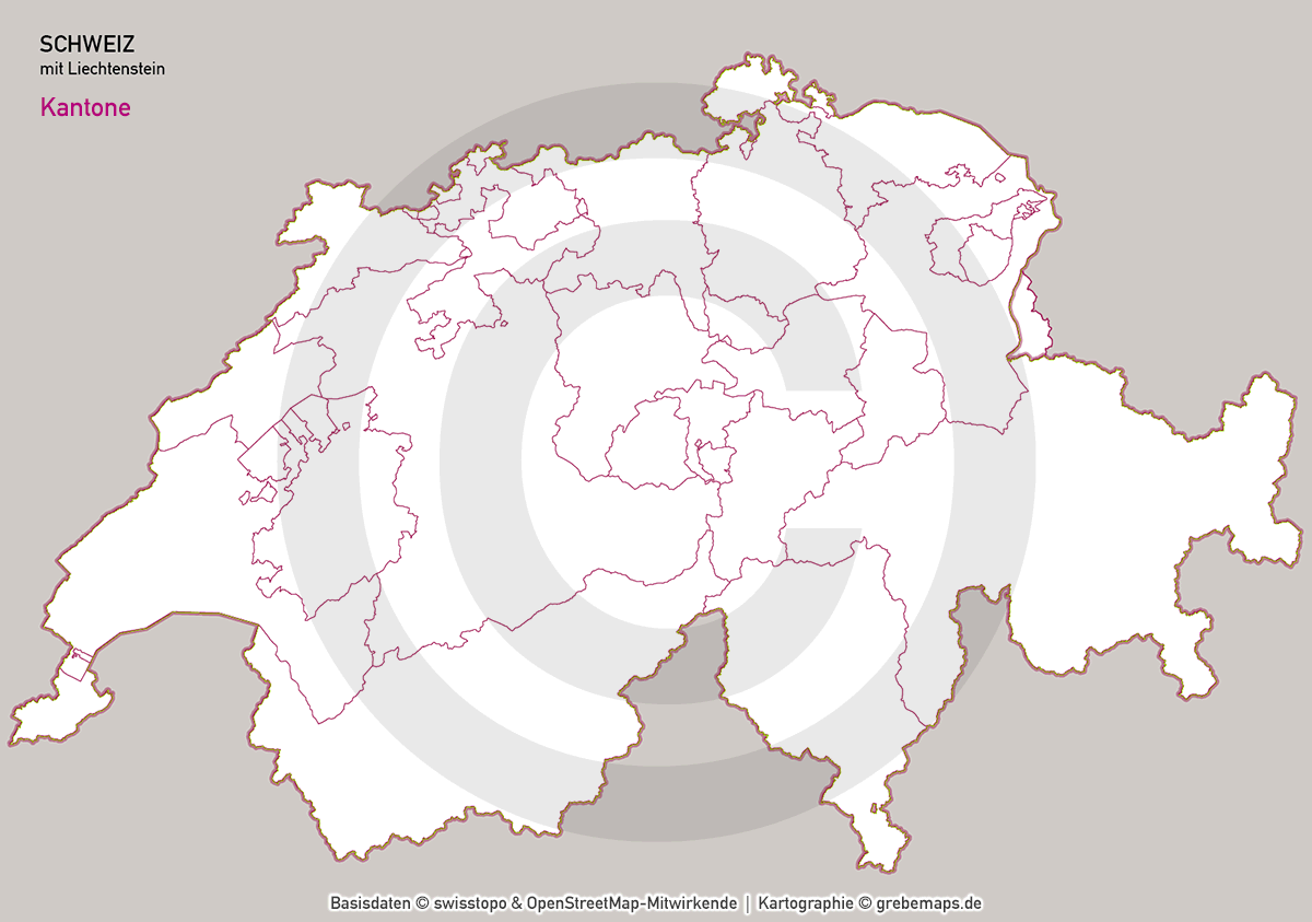Schweiz Vektorkarte Postleitzahlen PLZ-1-2-3-4-6 Kantone Gemeinden (2021) [Digital] – Bild 6
