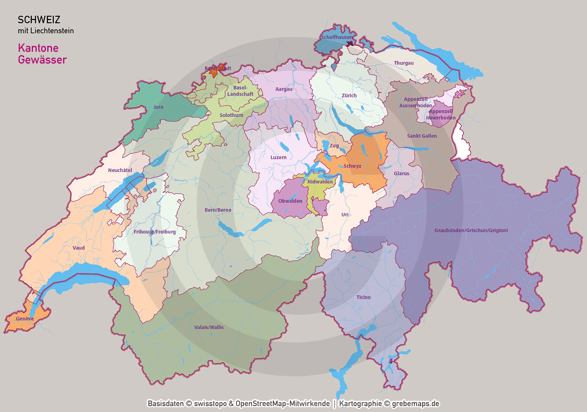 Schweiz Vektorkarte Postleitzahlen PLZ-1-2-3-4-6 Kantone Gemeinden (2021) [Digital] – Bild 11
