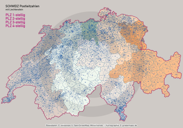 Schweiz Vektorkarte Postleitzahlen PLZ-1-2-3-4-6 Kantone Gemeinden, Postleitzahlen-Karte Schweiz, Karte PLZ Schweiz, PLZ-Karte Schweiz, Karte Postleitzahlen Schweiz, Landkarte PLZ Schweiz, Vektorkarte PLZ Schweiz, vector map, ai, download, editierbar