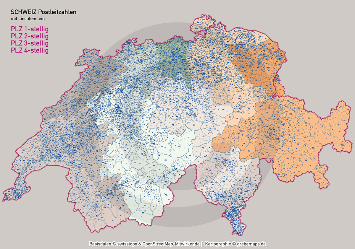 Schweiz Vektorkarte Postleitzahlen PLZ-1-2-3-4-6 Kantone Gemeinden, Postleitzahlen-Karte Schweiz, Karte PLZ Schweiz, PLZ-Karte Schweiz, Karte Postleitzahlen Schweiz, Landkarte PLZ Schweiz, Vektorkarte PLZ Schweiz, vector map, ai, download, editierbar