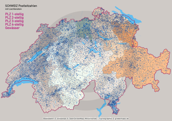 Schweiz Vektorkarte Postleitzahlen PLZ-1-2-3-4-6 Kantone Gemeinden, Postleitzahlen-Karte Schweiz, Karte PLZ Schweiz, PLZ-Karte Schweiz, Karte Postleitzahlen Schweiz, Landkarte PLZ Schweiz, Vektorkarte PLZ Schweiz, vector map, ai, download, editierbar