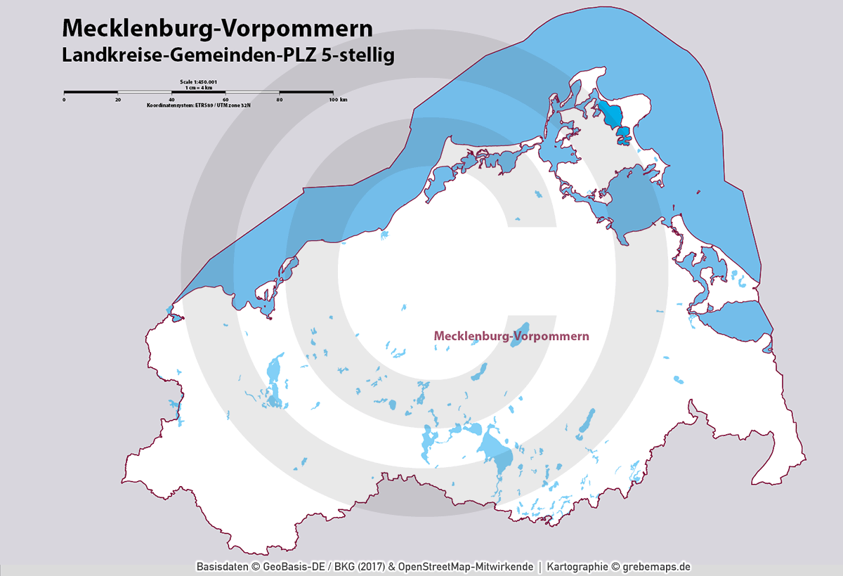 Mecklenburg-Vorpommern Vektorkarte Landkreise Gemeinden Postleitzahlen PLZ-5 (2020/21) [Digital] – Bild 13