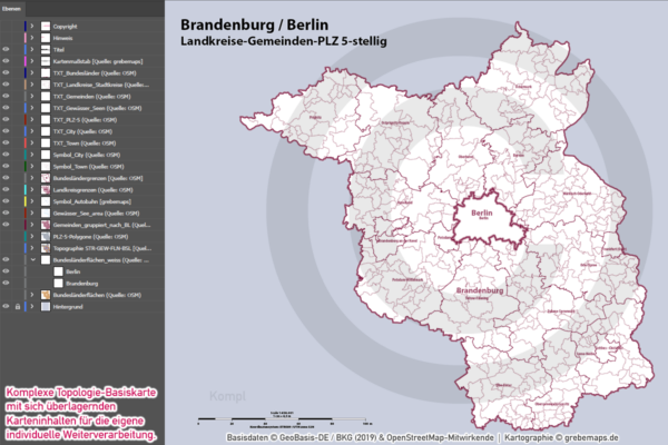 Brandenburg Berlin Vektorkarte Landkreise Gemeinden Postleitzahlen PLZ-5, Landkarte Brandenburg Berlin, Kartengrafik Brandenburg Berlin, vector map Brandenburg Berlin, Vektorkarte Brandenburg Berlin, AI, download, editierbar, Karte Brandenburg Berlin für Illustrator, Karte Postleitzahlen Brandenburg Berlin, Karte PLZ 5-stellig Brandenburg Berlin