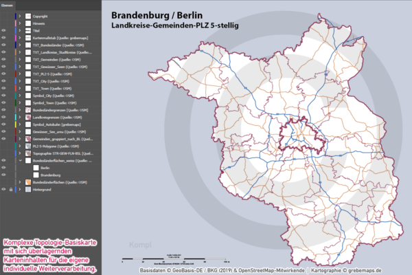 Brandenburg Berlin Vektorkarte Landkreise Gemeinden Postleitzahlen PLZ-5, Landkarte Brandenburg Berlin, Kartengrafik Brandenburg Berlin, vector map Brandenburg Berlin, Vektorkarte Brandenburg Berlin, AI, download, editierbar, Karte Brandenburg Berlin für Illustrator, Karte Postleitzahlen Brandenburg Berlin, Karte PLZ 5-stellig Brandenburg Berlin