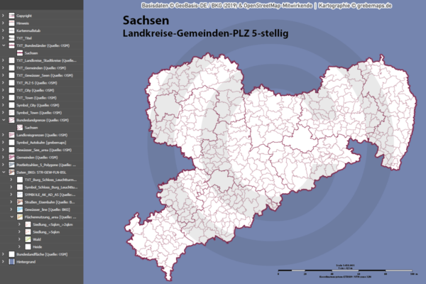 Sachsen Vektorkarte Landkreise Gemeinden Postleitzahlen PLZ-5, Karte PLZ Sachsen, Karte Gemeinden Sachsen, Karte Landkreise Sachsen, PLZ-Karte Sachsen, Postleizahlenkarte Sachsen, Karte Postleitzahlen 5-stellig Sachsen, vector map Sachsen, Vektorgrafik Sachsen, Karte Sachsen für Illustrator Ai, download, editierbar, Landkarte Sachsen, Basiskarte Sachsen