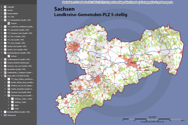 Sachsen Vektorkarte Landkreise Gemeinden Postleitzahlen PLZ-5, Karte PLZ Sachsen, Karte Gemeinden Sachsen, Karte Landkreise Sachsen, PLZ-Karte Sachsen, Postleizahlenkarte Sachsen, Karte Postleitzahlen 5-stellig Sachsen, vector map Sachsen, Vektorgrafik Sachsen, Karte Sachsen für Illustrator Ai, download, editierbar, Landkarte Sachsen, Basiskarte Sachsen