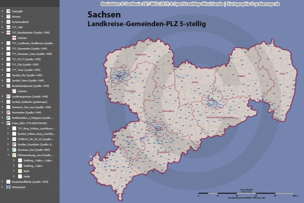 Sachsen Vektorkarte Landkreise Gemeinden Postleitzahlen PLZ-5, Karte PLZ Sachsen, Karte Gemeinden Sachsen, Karte Landkreise Sachsen, PLZ-Karte Sachsen, Postleizahlenkarte Sachsen, Karte Postleitzahlen 5-stellig Sachsen, vector map Sachsen, Vektorgrafik Sachsen, Karte Sachsen für Illustrator Ai, download, editierbar, Landkarte Sachsen, Basiskarte Sachsen