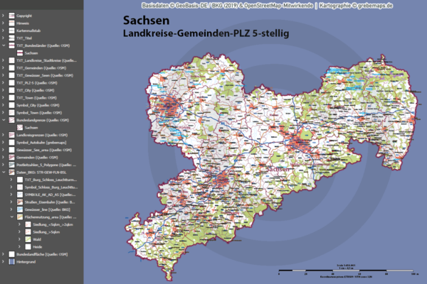 Sachsen Vektorkarte Landkreise Gemeinden Postleitzahlen PLZ-5, Karte PLZ Sachsen, Karte Gemeinden Sachsen, Karte Landkreise Sachsen, PLZ-Karte Sachsen, Postleizahlenkarte Sachsen, Karte Postleitzahlen 5-stellig Sachsen, vector map Sachsen, Vektorgrafik Sachsen, Karte Sachsen für Illustrator Ai, download, editierbar, Landkarte Sachsen, Basiskarte Sachsen