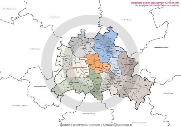 Berlin und Umgebung Vertriebskarte Postleitzahlen PLZ-5 Stadtbezirke Stadtteile Vektorkarte, vector map berlin, plz-karte berlin, karte plz berlin, karte berlin stadtteile, karte berlin vektor, karte berlin für illustrator, stadtplan berlin stadtteile, stadtplan berlin plz, karte berlin ai, vector map berlin, vektorgrafik, vektorkarte, kartengrafik, illustrator ai, editierbar, download