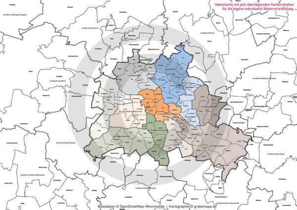 Berlin und Umgebung Vertriebskarte Postleitzahlen PLZ-5 Stadtbezirke Stadtteile Vektorkarte, vector map berlin, plz-karte berlin, karte plz berlin, karte berlin stadtteile, karte berlin vektor, karte berlin für illustrator, stadtplan berlin stadtteile, stadtplan berlin plz, karte berlin ai, vector map berlin, vektorgrafik, vektorkarte, kartengrafik, illustrator ai, editierbar, download