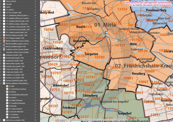 Berlin und Umgebung Vertriebskarte Postleitzahlen PLZ-5 Stadtbezirke Stadtteile Vektorkarte, vector map berlin, plz-karte berlin, karte plz berlin, karte berlin stadtteile, karte berlin vektor, karte berlin für illustrator, stadtplan berlin stadtteile, stadtplan berlin plz, karte berlin ai, vector map berlin, vektorgrafik, vektorkarte, kartengrafik, illustrator ai, editierbar, download