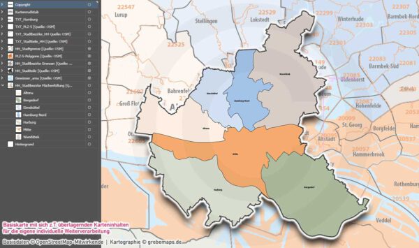 Hamburg Basiskarte Postleitzahlen PLZ-5 Stadtbezirke Stadtteile Vektorkarte, Karte Hamburg PLZ 5-stellig, Postleitzahlenkarte Hamburg, vector map hamburg stadtteile, Vektorkarte Hamburg PLZ, Karte Hamburg für Illustrator, Stadtplan Hamburg Stadtteile, Landkarte Hamburg Stadtteile, Kartengrafik Hamburg, Vektorgrafik Hamburg, AI-Datei, download, ebenen-separiert, editierbar, Karte Hamburg PLZ für Illustrator AI