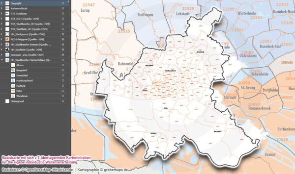 Hamburg Basiskarte Postleitzahlen PLZ-5 Stadtbezirke Stadtteile Vektorkarte, Karte Hamburg PLZ 5-stellig, Postleitzahlenkarte Hamburg, vector map hamburg stadtteile, Vektorkarte Hamburg PLZ, Karte Hamburg für Illustrator, Stadtplan Hamburg Stadtteile, Landkarte Hamburg Stadtteile, Kartengrafik Hamburg, Vektorgrafik Hamburg, AI-Datei, download, ebenen-separiert, editierbar, Karte Hamburg PLZ für Illustrator AI