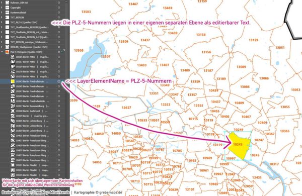 Berlin Basiskarte Postleitzahlen PLZ-5 Stadtbezirke Stadtteile Vektorkarte, Karte Berlin Stadtteile, Karte Berlin Postleitzahlen, PLZ-Karte Berlin, Vektorkarte Berlin, Vektorgrafik Berlin, Kartengrafik Berlin, Karte Berlin für Illustrator, vector map berlin plz, AI-Datei, download, editierbar, Stadtplan Berlin Stadtteile