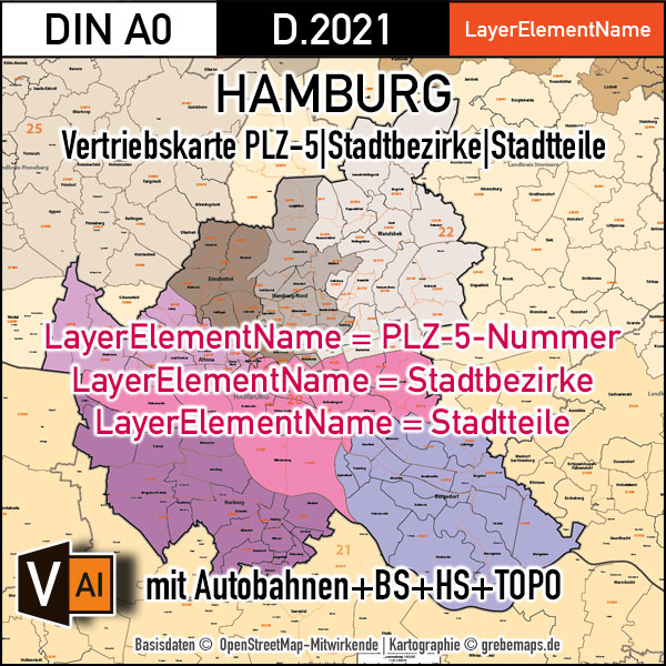 Hamburg und Umgebung Vertriebskarte Postleitzahlen PLZ-5 Stadtbezirke Stadtteile HH-Gebäude Vektorkarte, PLZ-Karte Hamburg, Postleitzahlenkarte Hamburg, Karte Hamburg Stadtteile, vector map hamburg, Vektorkarte hamburg, Vektorgrafik Hamburg, Kartengrafik Hamburg, Karte Hamburg Stadtteile für Illustrator, Karte Hamburg AI-Datei, editierbar, download, ebenen-separiert, Stadtplan Hamburg Stadtteile, Landkarte Hamburg Stadtteile, Stadtkarte Hamburg Stadtteile