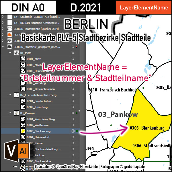 Berlin Basiskarte Postleitzahlen PLZ-5 Stadtbezirke Stadtteile Vektorkarte, Karte Berlin Stadtteile, Karte Berlin Postleitzahlen, PLZ-Karte Berlin, Vektorkarte Berlin, Vektorgrafik Berlin, Kartengrafik Berlin, Karte Berlin für Illustrator, vector map berlin plz, AI-Datei, download, editierbar, Stadtplan Berlin Stadtteile