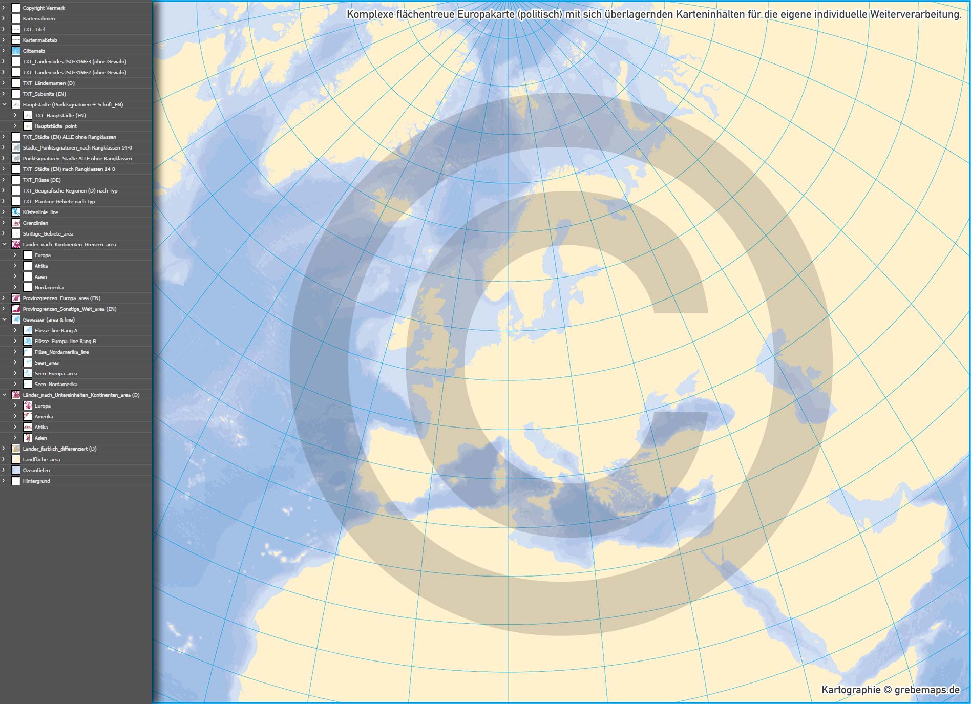 Europa Landkarte politisch mit Provinzen flächentreu Vektorkarte [Digital] – Bild 6