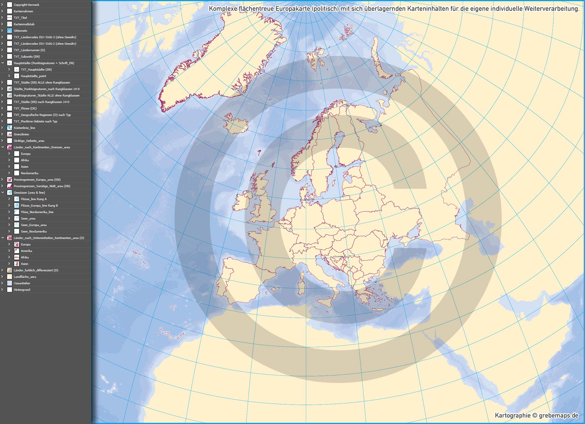 Europa Landkarte politisch mit Provinzen flächentreu Vektorkarte [Digital] – Bild 7