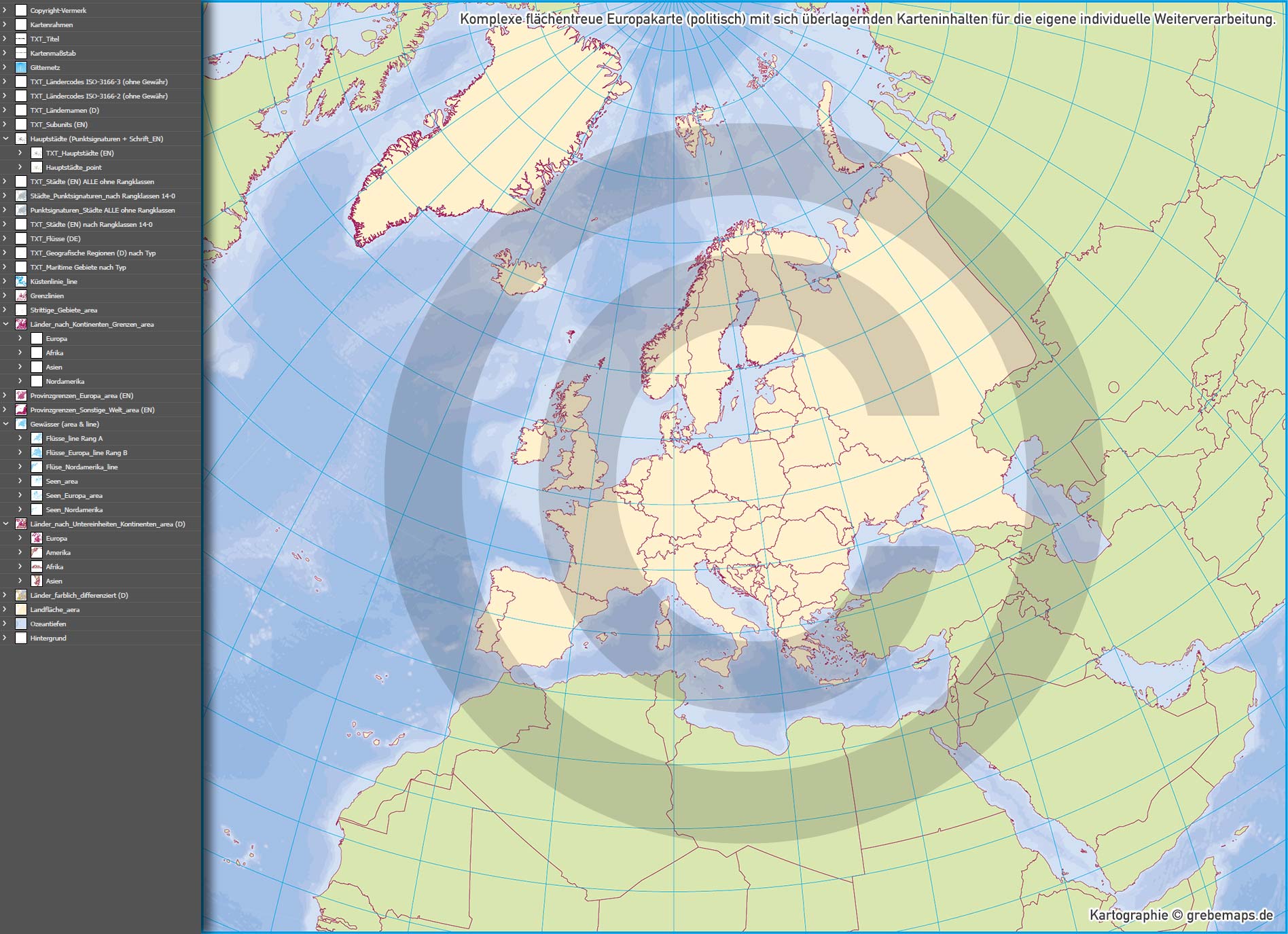 Europa Landkarte politisch mit Provinzen flächentreu Vektorkarte [Digital] – Bild 8
