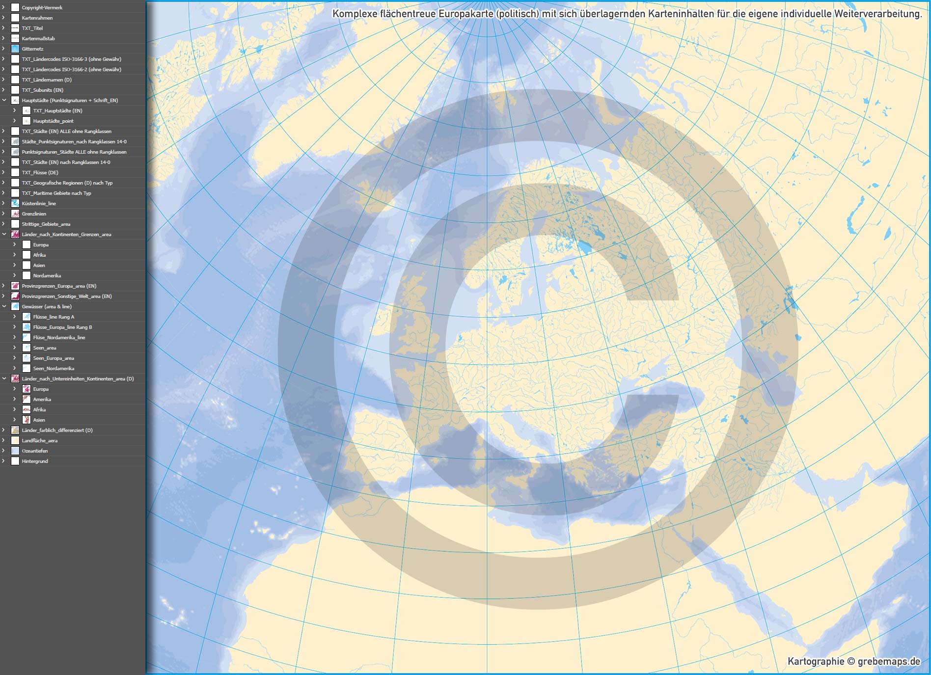 Europa Landkarte politisch mit Provinzen flächentreu Vektorkarte [Digital] – Bild 9
