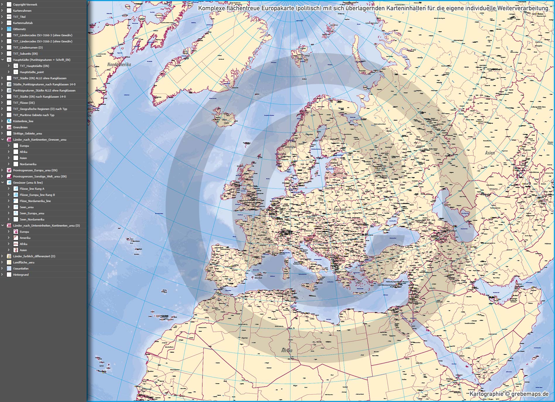 Europa Landkarte politisch mit Provinzen flächentreu Vektorkarte [Digital] – Bild 15