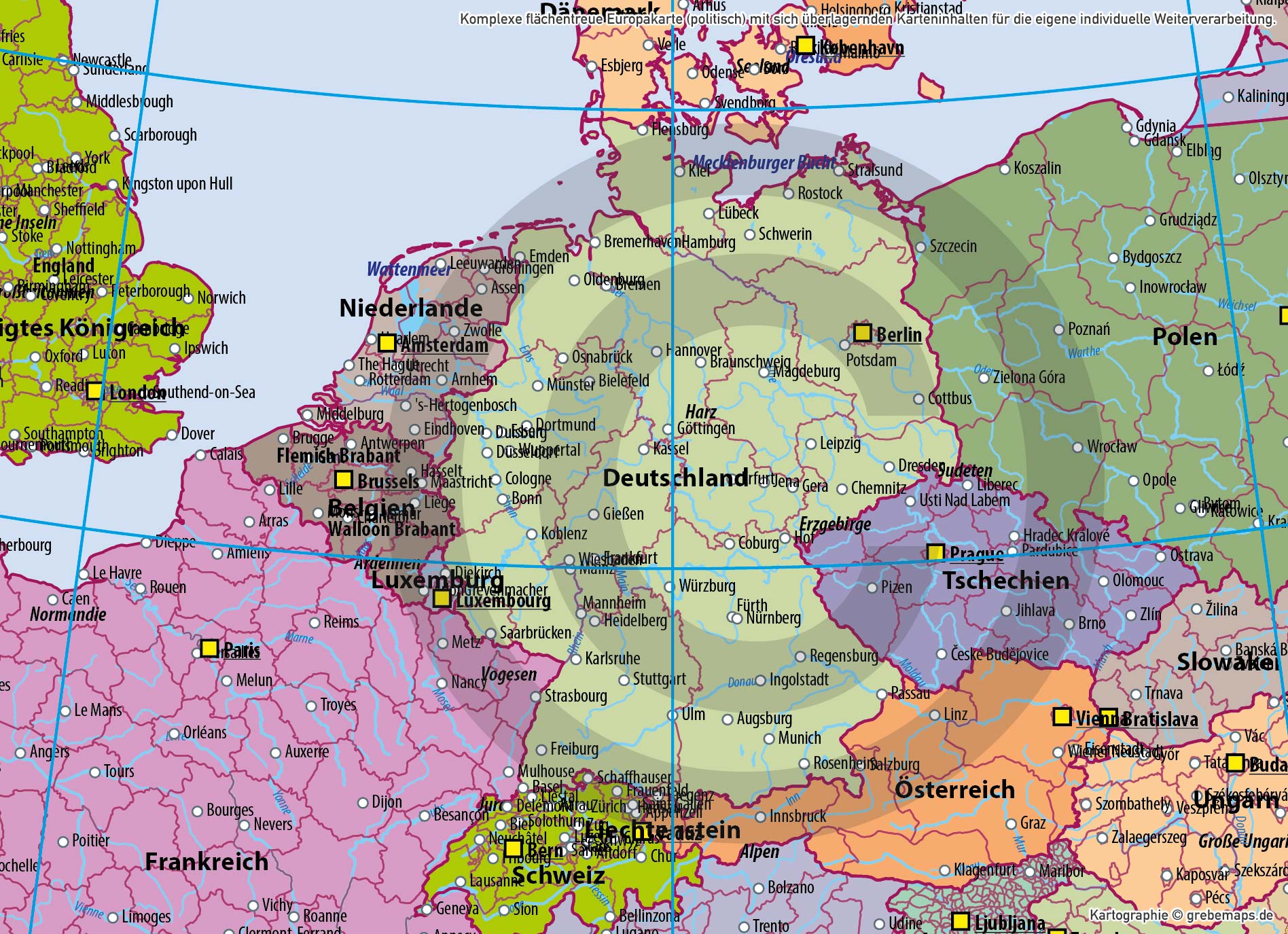Europa Landkarte politisch mit Provinzen flächentreu Vektorkarte [Digital] – Bild 18