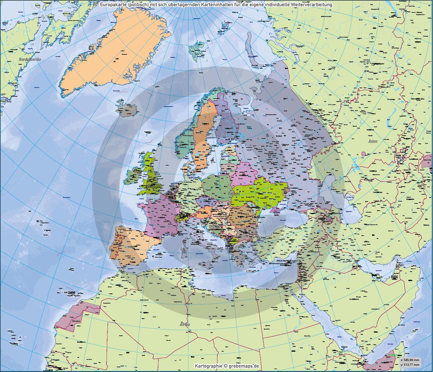 Europa Landkarte politisch flächentreu Vektorkarte [Digital] – Bild 5