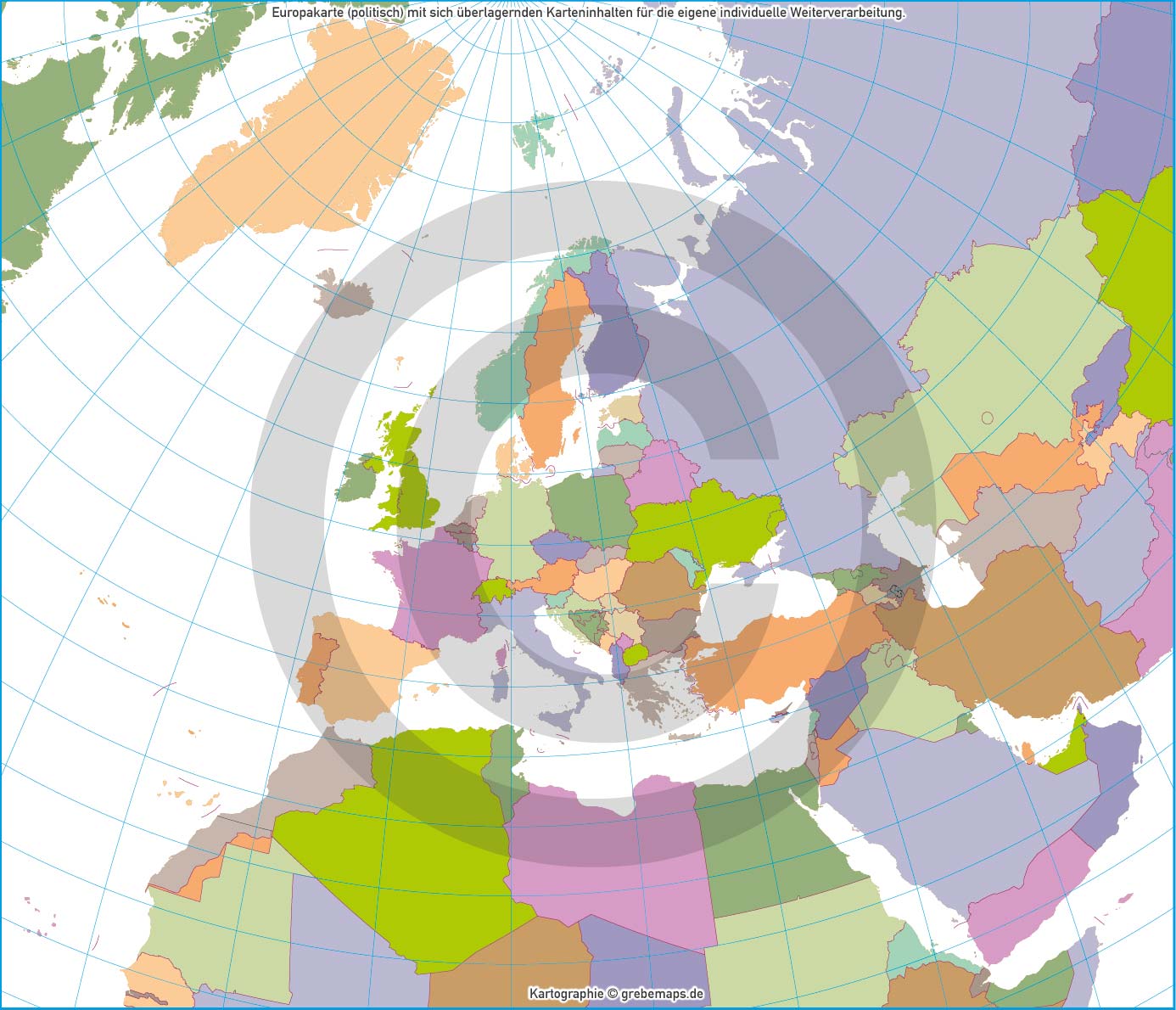Europa Landkarte politisch flächentreu Vektorkarte [Digital] – Bild 11