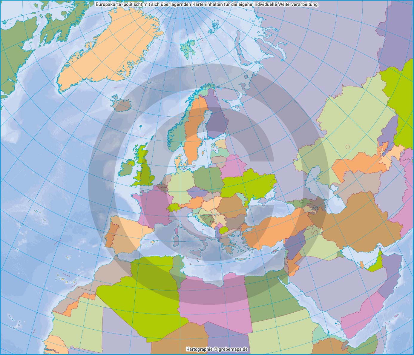 Europa Landkarte politisch flächentreu Vektorkarte [Digital] – Bild 13