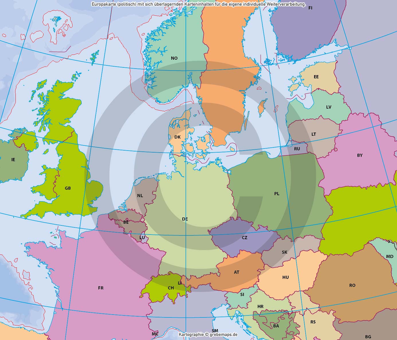 Europa Landkarte politisch flächentreu Vektorkarte [Digital] – Bild 16