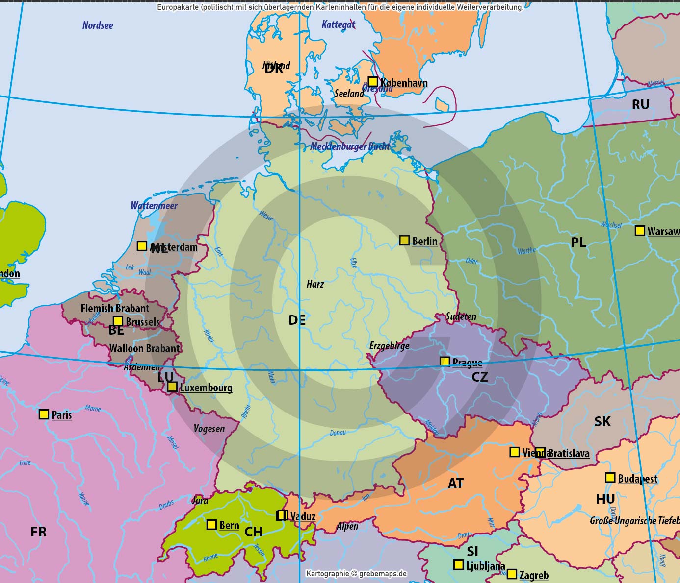 Europa Landkarte politisch flächentreu Vektorkarte [Digital] – Bild 18