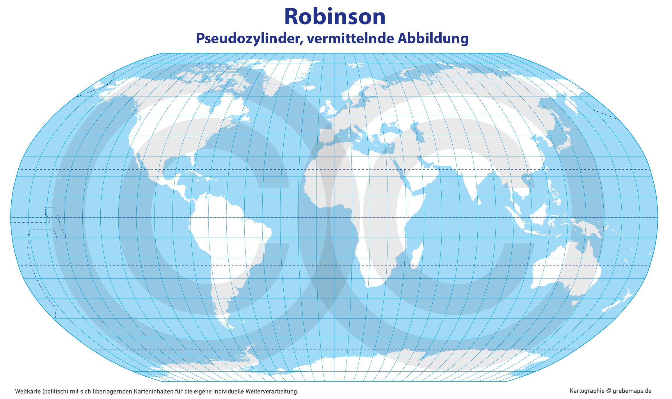 Weltkarte politisch – Robinson Kartenprojektion – Vektorkarte Illustrator ebenen-separiert editierbar AI-Datei [Digital] – Bild 7