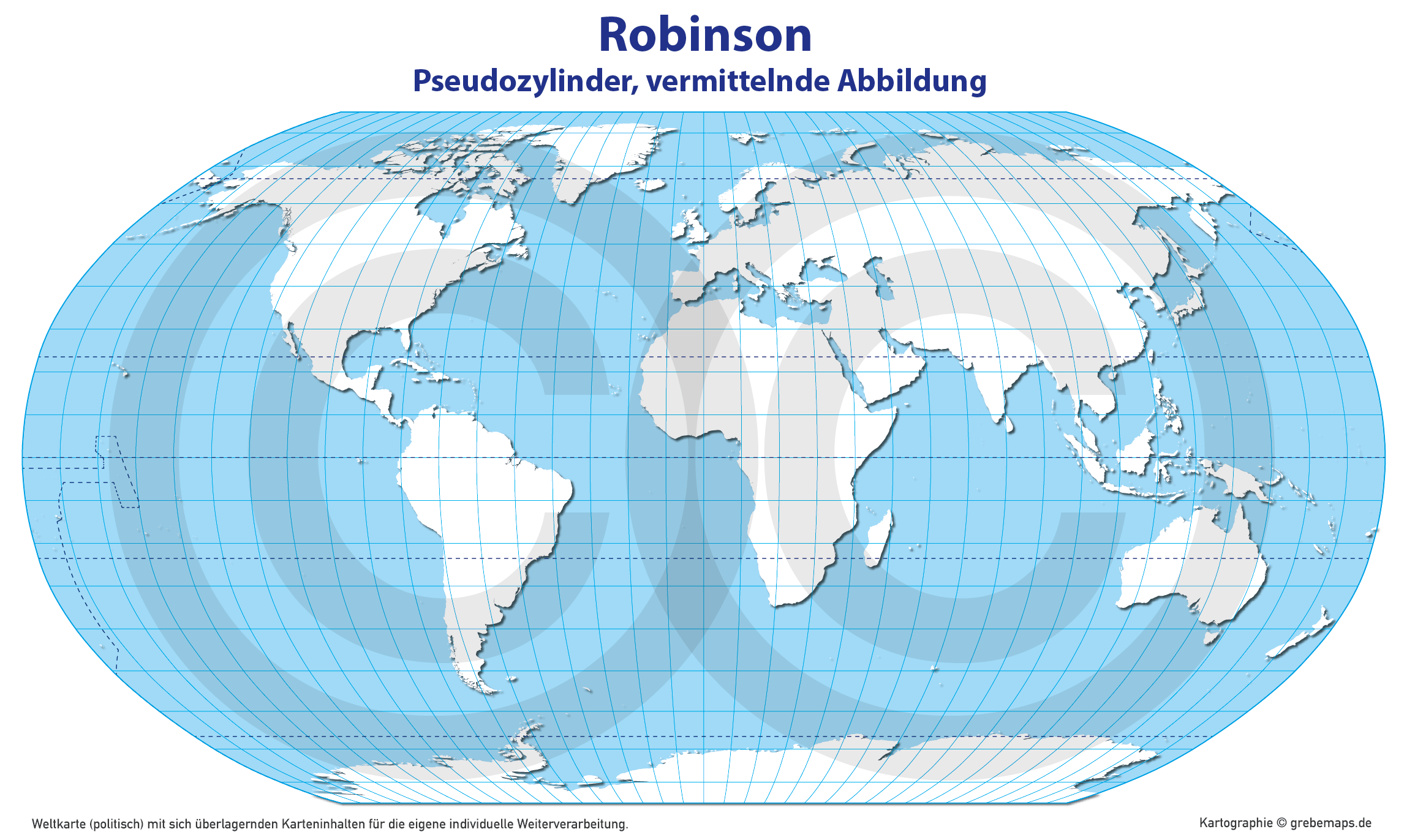 Weltkarte politisch – Robinson Kartenprojektion – Vektorkarte Illustrator ebenen-separiert editierbar AI-Datei [Digital] – Bild 8