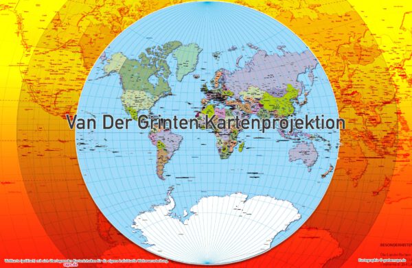 Weltkarte politisch - Van Der Grinten Kartenprojektion - ebenen-separierte editierbare Vektorkarte für Illustrator zum Download [Digital] – Bild 3