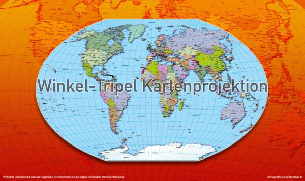 Weltkarte politisch - Winkel-Tripel Kartenprojektion - Vektordatei ebenen-separierte editierbare Vektor-Karte für Illustrator zum Download, Vektorgrafik Welt, Weltkarte Vektordatei download, Weltkarte Länderumriss, Weltkarte bearbeitbar, Weltkarte zum bearbeiten, vector map, AI-Datei, Weltkarte Vektor Illustrator editierbar