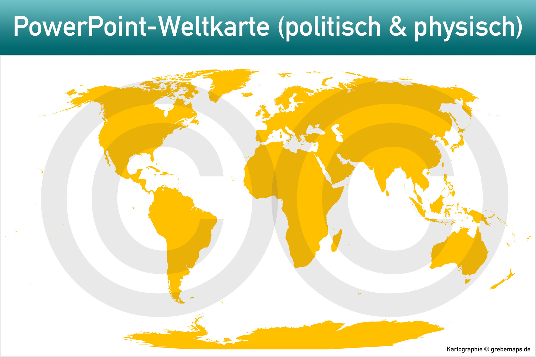 PowerPoint-Karte Weltkarte politisch und physisch mit Ländern zum Einfärben und Bearbeiten als Download [Digital] – Bild 19