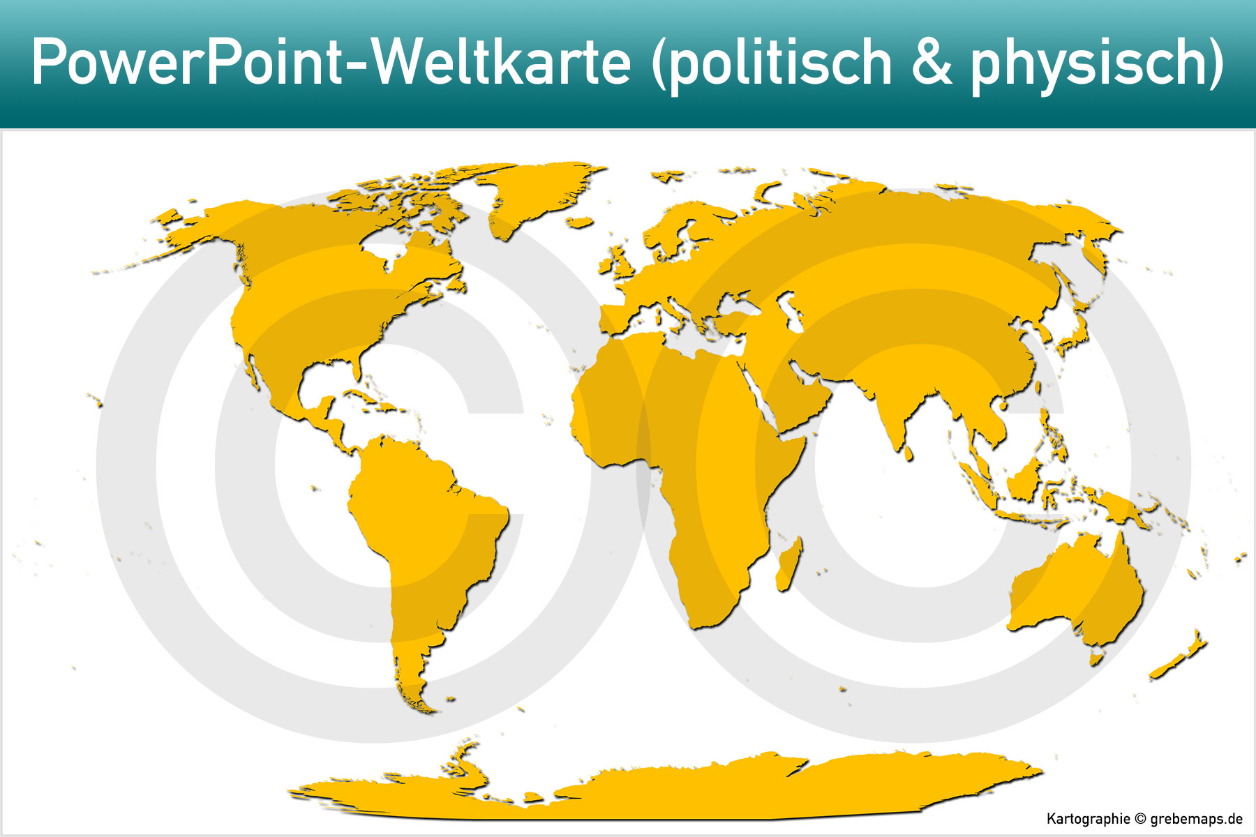 PowerPoint-Karte Weltkarte politisch und physisch mit Ländern zum Einfärben und Bearbeiten als Download [Digital] – Bild 20