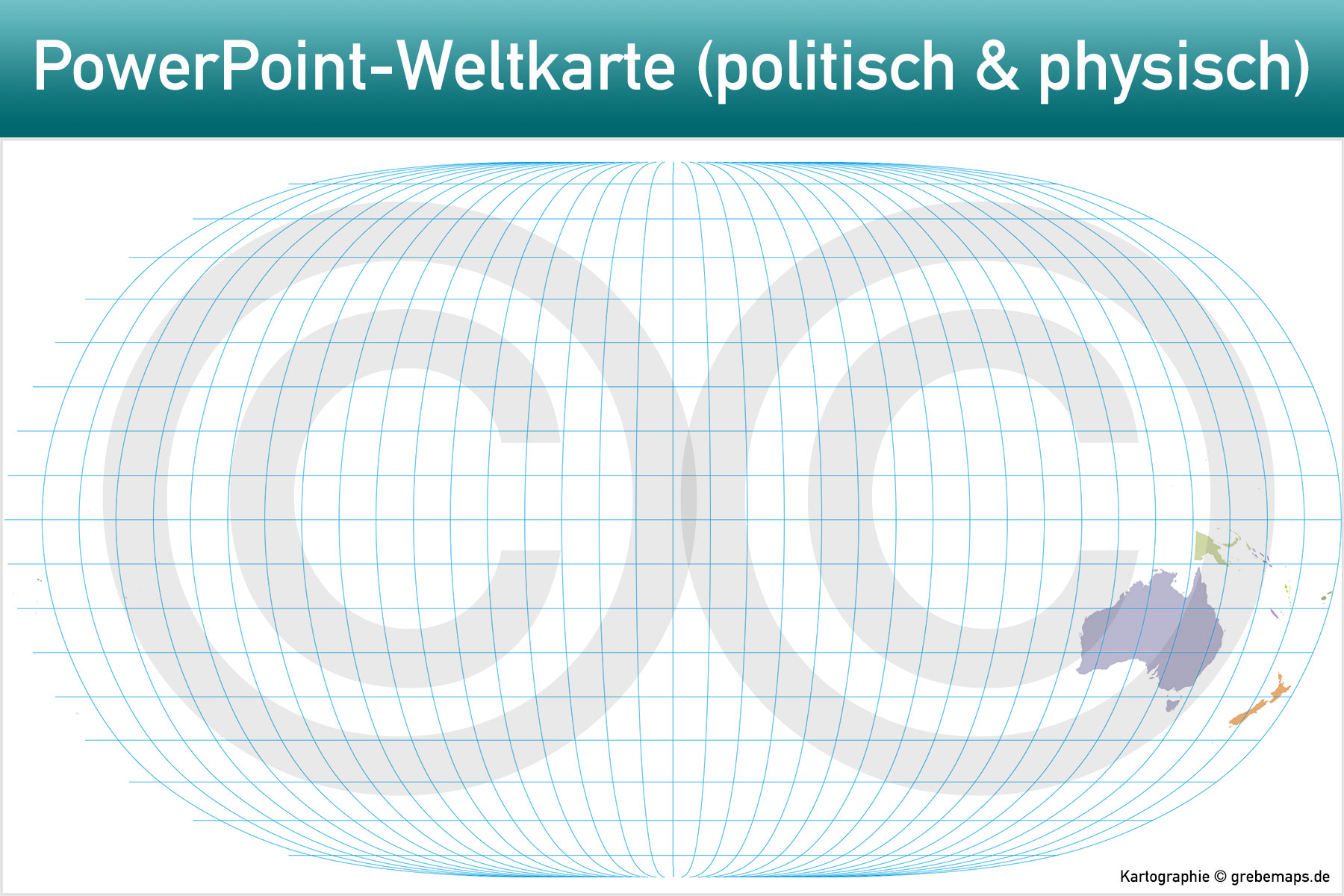 PowerPoint-Karte Weltkarte politisch und physisch mit Ländern zum Einfärben und Bearbeiten als Download [Digital] – Bild 26