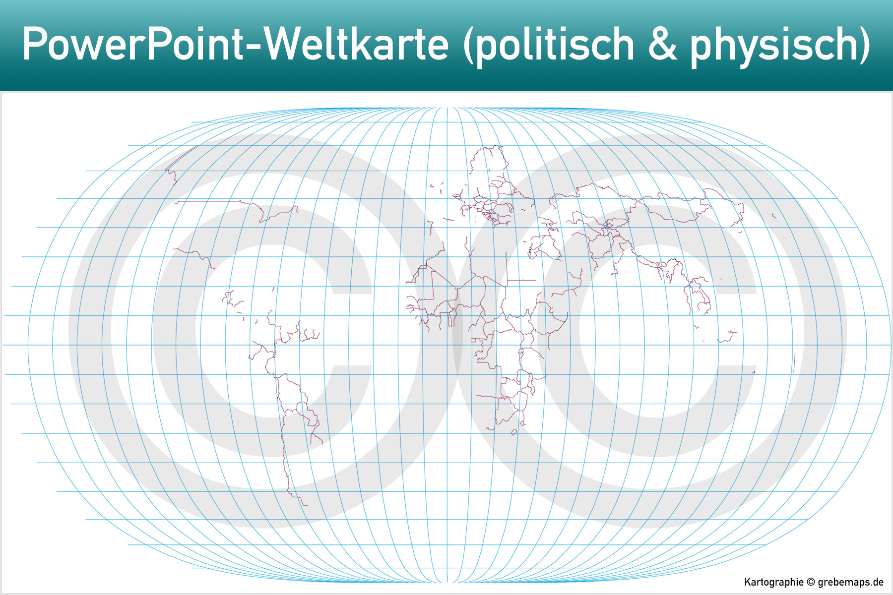 PowerPoint-Karte Weltkarte politisch und physisch mit Ländern zum Einfärben und Bearbeiten als Download [Digital] – Bild 29