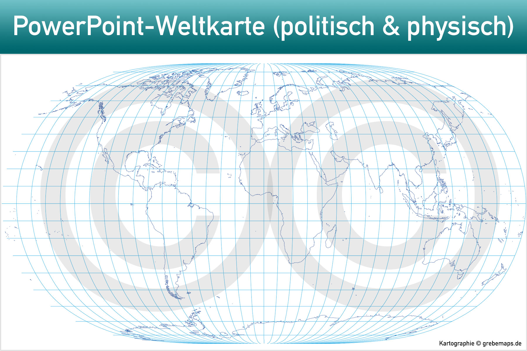 PowerPoint-Karte Weltkarte politisch und physisch mit Ländern zum Einfärben und Bearbeiten als Download [Digital] – Bild 30