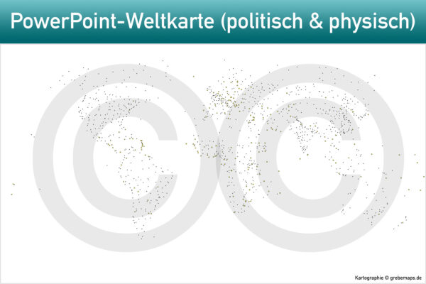 PowerPoint-Karte Weltkarte politisch und physisch mit Ländern zum Einfärben und Bearbeiten als Download [Digital] – Bild 32