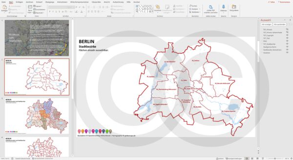 PowerPoint-Karte Berlin mit Stadtbezirken-Stadtteilen-Postleitzahlen PLZ5 (5-stellig) [Digital] – Bild 15