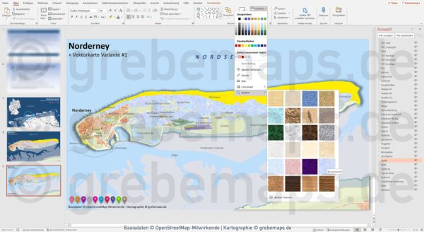 PowerPoint-Karte Norderney / Ostfriesische Inseln, Landkarte Norderney Powerpoint, Vektorkarte Norderney Powerpoint, Karte Norderney Powerpoint, Inselkarte Norderney Powerpoint, download, bearbeitbar, editierbar, einfärbbar