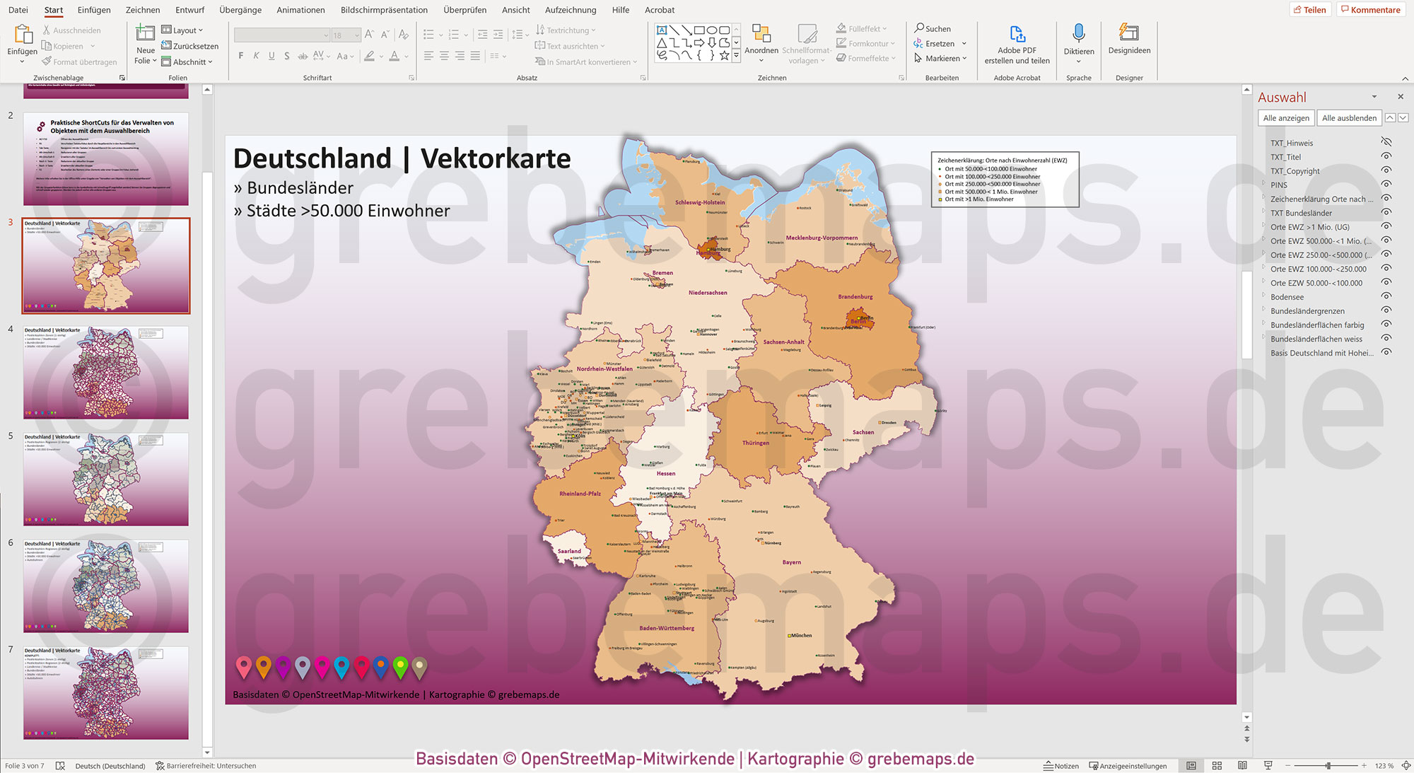 PowerPoint-Karte Deutschland Postleitzahlen PLZ-2 Bundesländer Landkreise Autobahnen Städte>50K Vektorkarte [Digital] – Bild 26