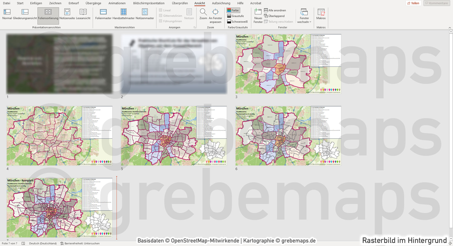 PowerPoint-Karte München mit Stadtbezirken-Stadtteilen-Postleitzahlen PLZ5 (5-stellig) [Digital] – Bild 4