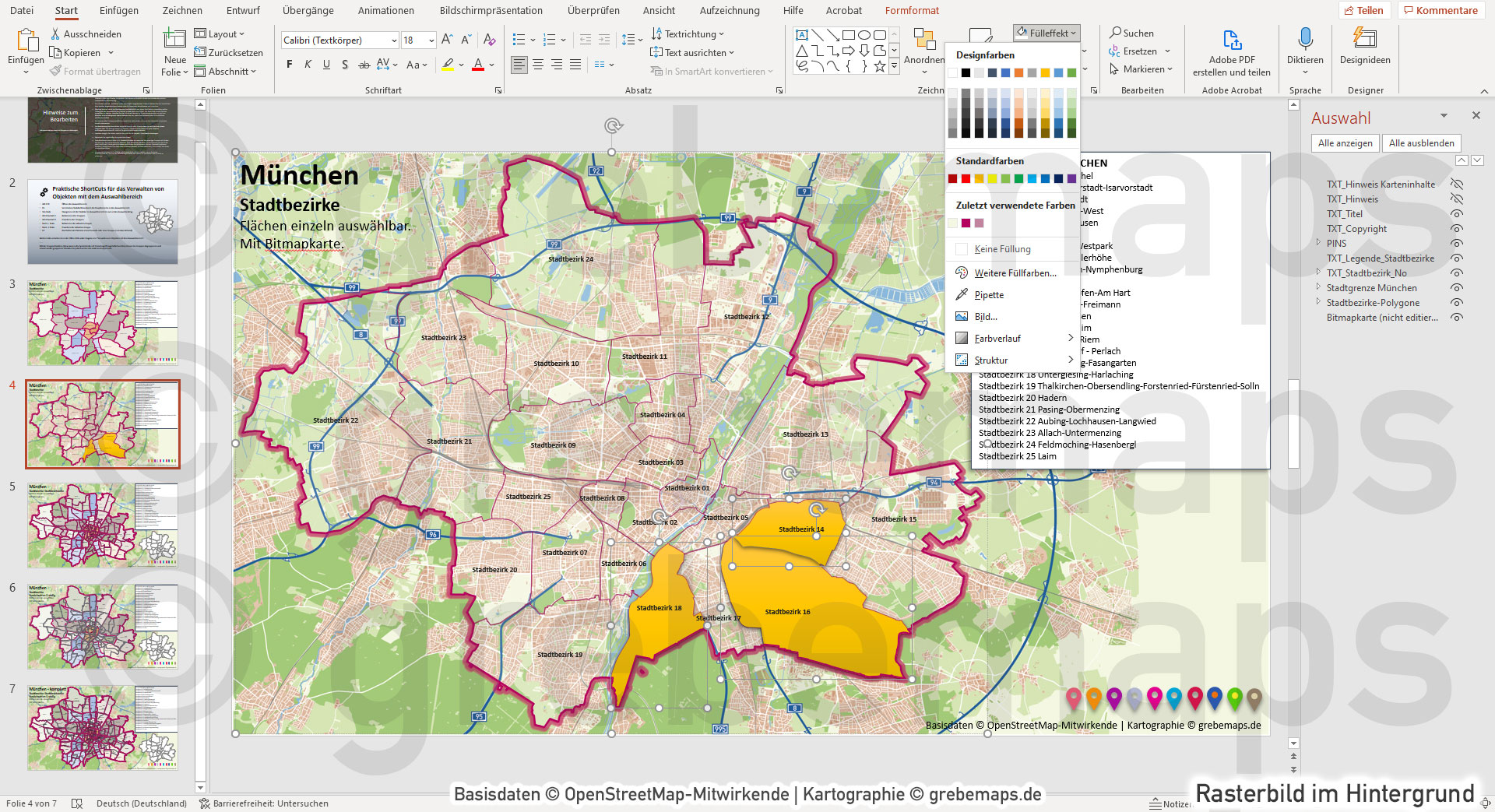 PowerPoint-Karte München mit Stadtbezirken-Stadtteilen-Postleitzahlen PLZ5 (5-stellig) [Digital] – Bild 10