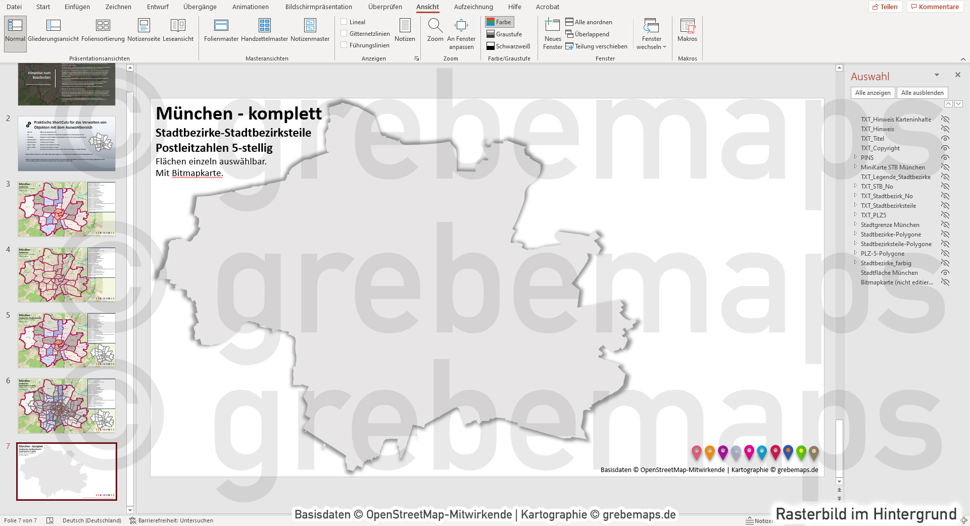 PowerPoint-Karte München mit Stadtbezirken-Stadtteilen-Postleitzahlen PLZ5 (5-stellig) [Digital] – Bild 15