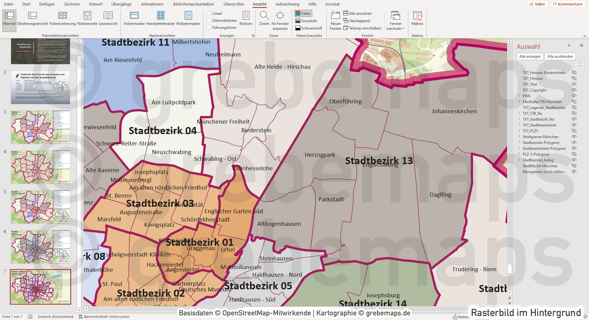 PowerPoint-Karte München mit Stadtbezirken-Stadtteilen-Postleitzahlen PLZ5 (5-stellig) [Digital] – Bild 24